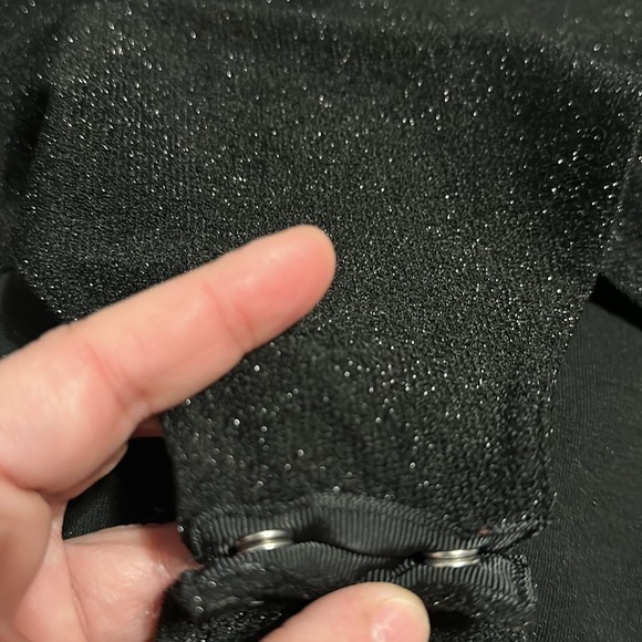 Zara Black Knit Metallic Glitter Ruffle Flounce Bodysuit Size‎ Medium 6096/003 - Picture 14 of 15